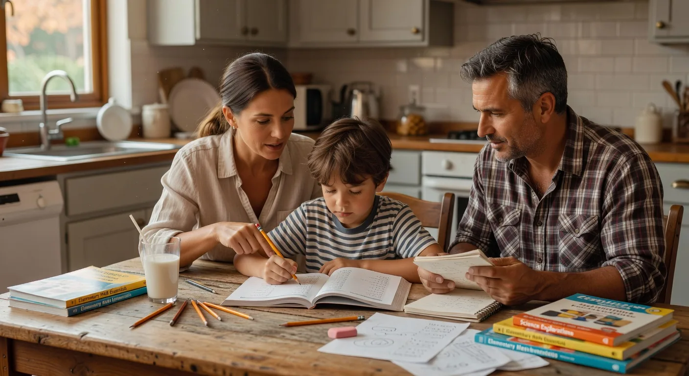 Family members sharing knowledge and practical skills for everyday life